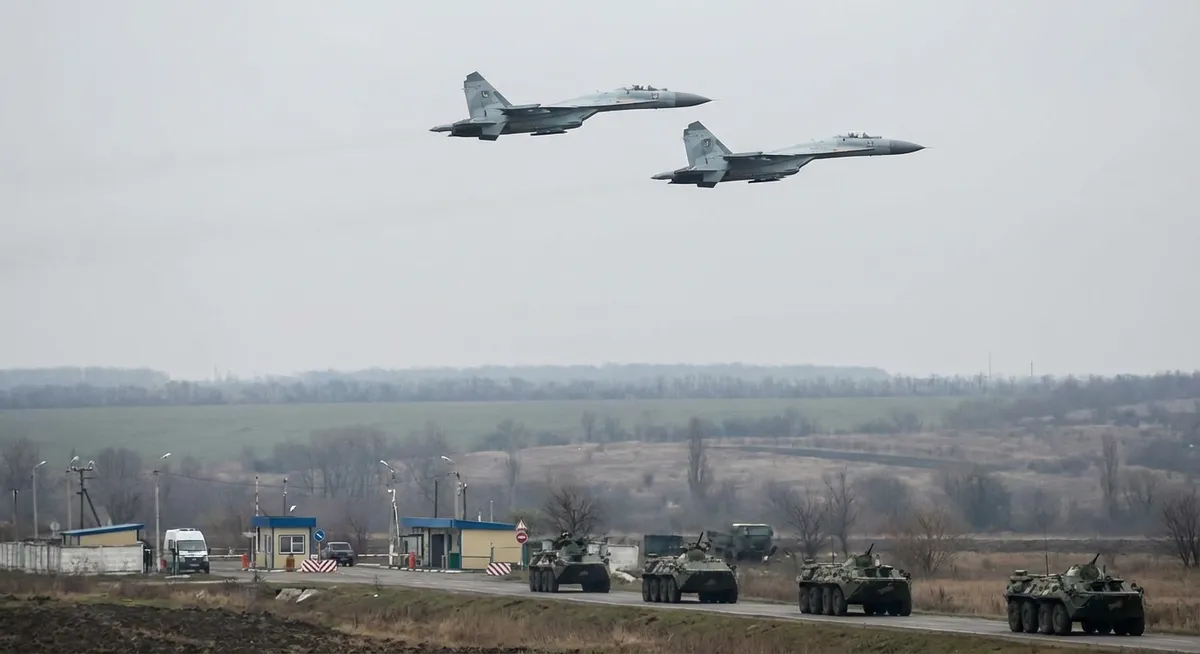 Slika je umetno generirana iz tem: rusija, vojaška politika, nato, vdori v zračni prostor