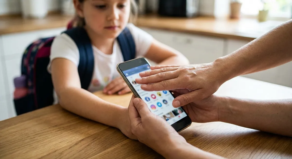 Slika je umetno generirana iz tem: najstniki, oglaševalska kampanja, socialni mediji, omejitve, prepovedi