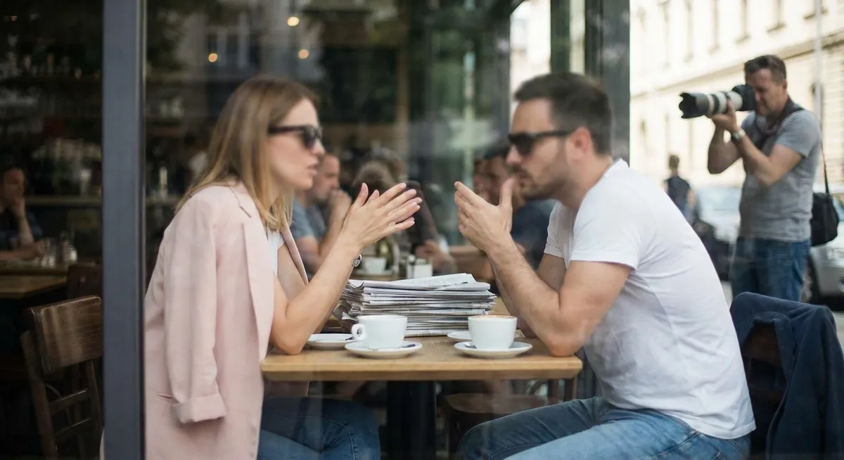 Slika je umetno generirana iz tem: ločitve, znane osebnosti, razmerja