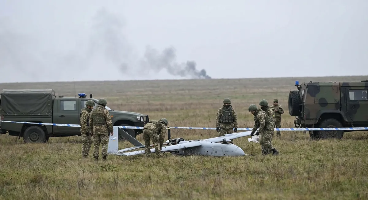 Slika je umetno generirana iz tem: obramba, zračni prostor, varnost, tehnologija, droni, incident z droni, incidenti, preiskave, vojska, vojaška oporišča