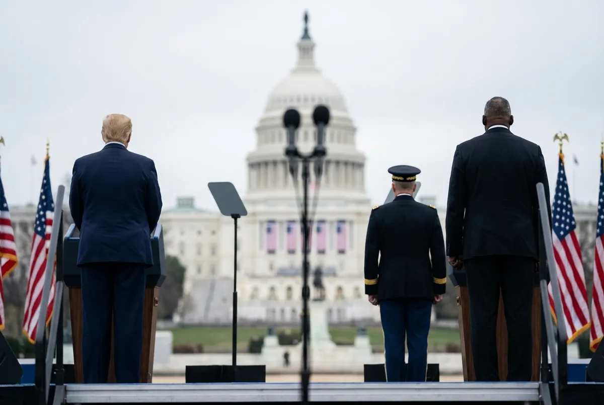 Slika je umetno generirana iz tem: mednarodni odnosi, obramba, politika