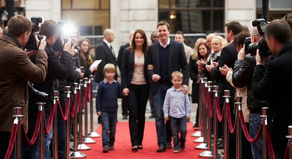 Slika je umetno generirana iz tem: družina, intervjuji, slavne osebnosti