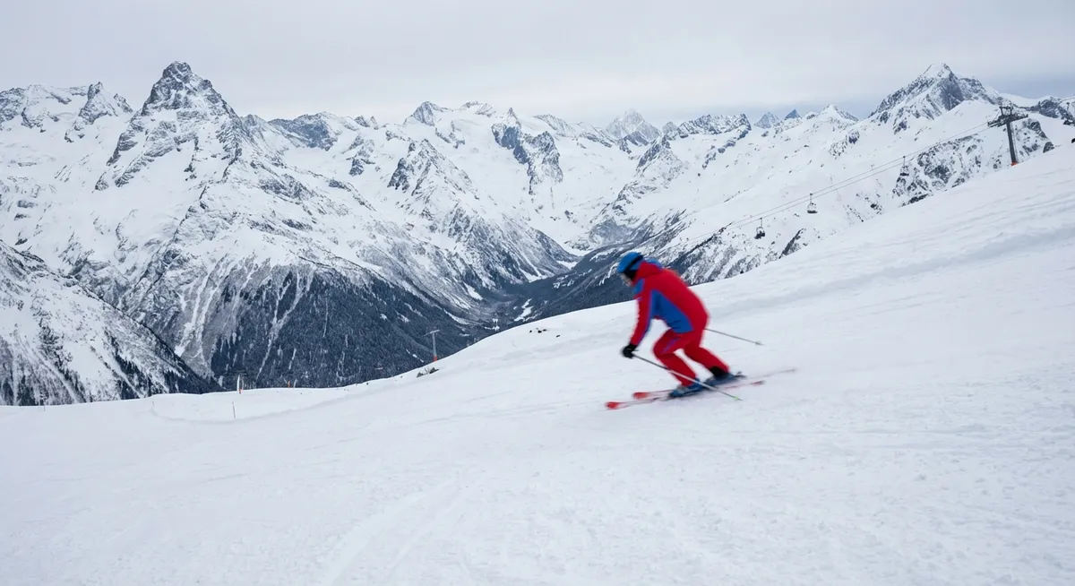Slika je umetno generirana iz tem: alpsko smučanje, smučanje, šport, svetovni pokal, poškodbe, olimpijske igre, veleslalom