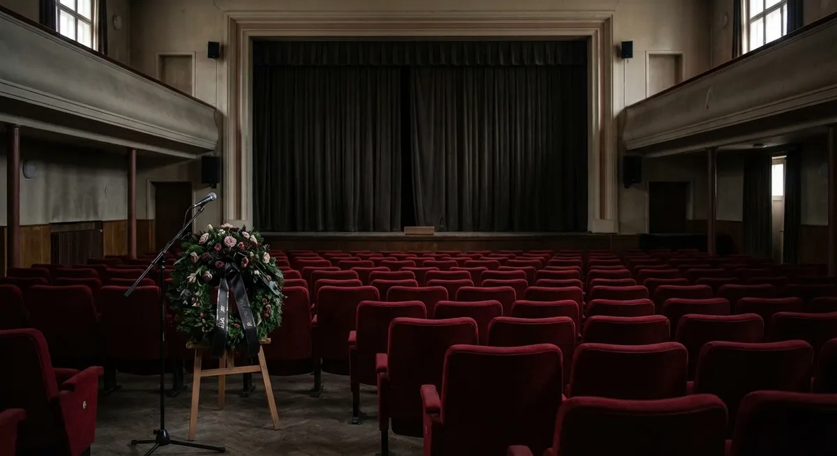 Slika je umetno generirana iz tem: kultura, smrti, gledališče