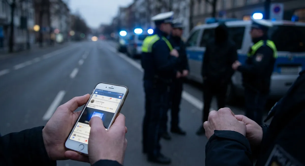 Slika je umetno generirana iz tem: preiskave, dezinformacije, socialni mediji, aretacije