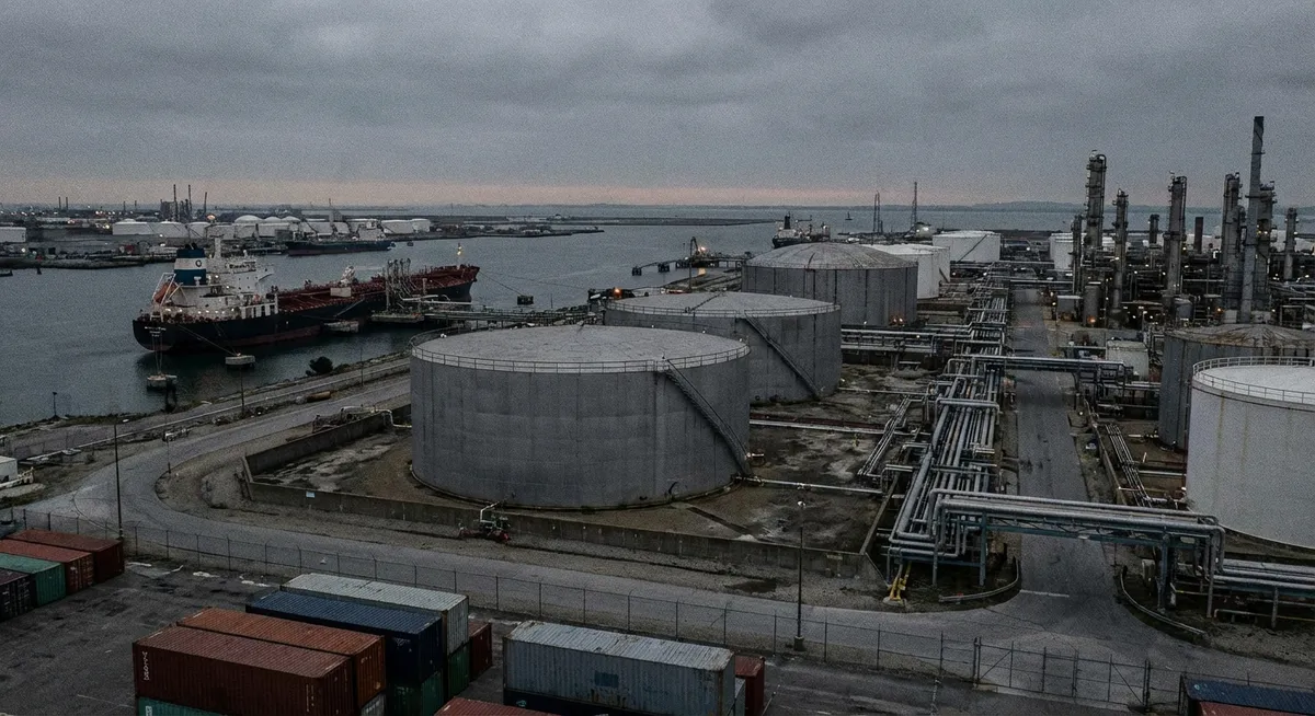 Slika je umetno generirana iz tem: energetika, sankcije, finance, posel, nafta