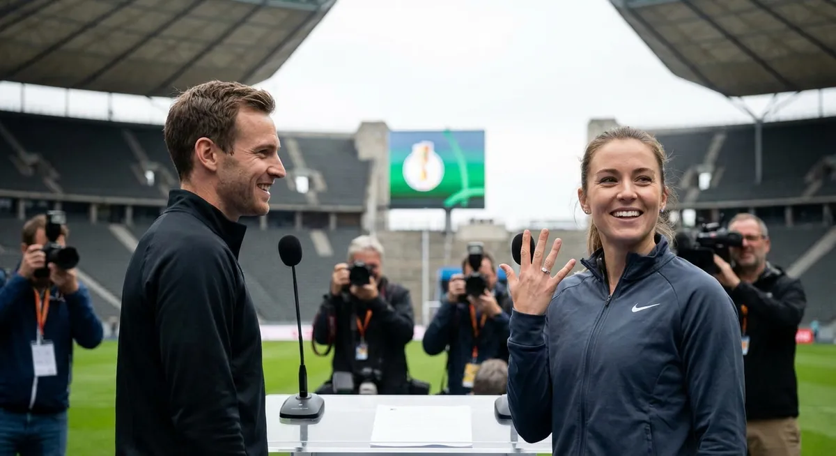 Slika je umetno generirana iz tem: šport, razmerja, ameriški nogomet, zabava, slavne osebnosti, zaroke, znane osebnosti, nfl, moda