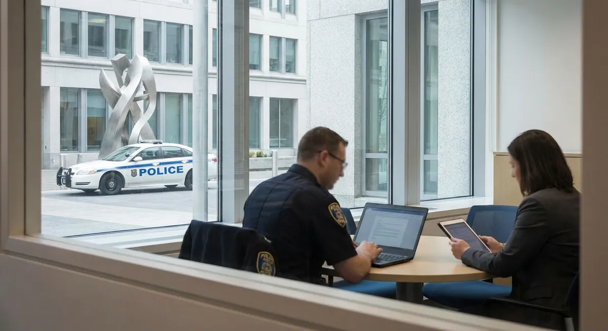 Slika je umetno generirana iz tem: mobilni telefoni, zakonodaja, zapori, mobilni telefoni v zaporih, blokiranje signalov, tehnologija, grožnje zakonodajalcem, politika, usposabljanje, usposabljanje policije, zapore, protesti, policija, vadba policistov, pravo in red, kriminal, varnost, izgredi