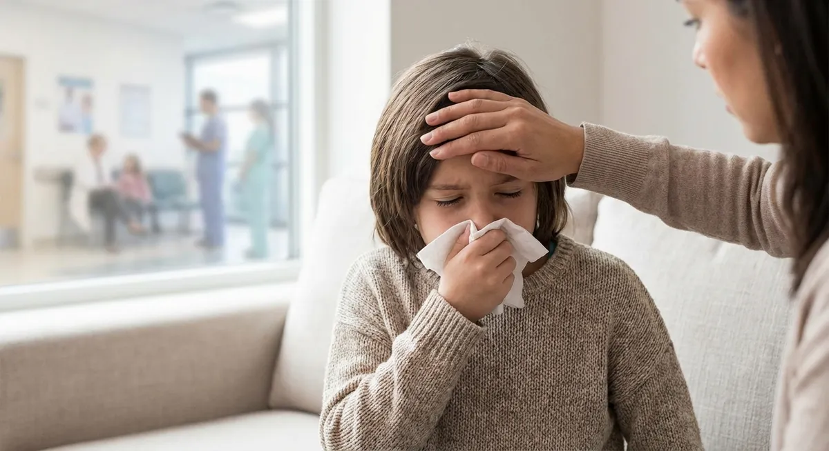 Slika je umetno generirana iz tem: epidemije, ošpice, zdravje otrok, izbruhi bolezni, otroci, gripa, virusi, zdravje, cepljenje, smrtnost, javno zdravstvo