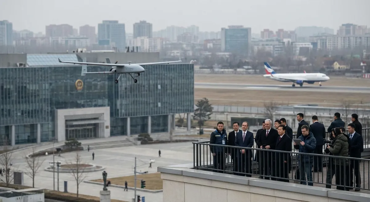 Slika je umetno generirana iz tem: brezpilotni zrakoplovi (droni), kritika eu, letalstvo, politika