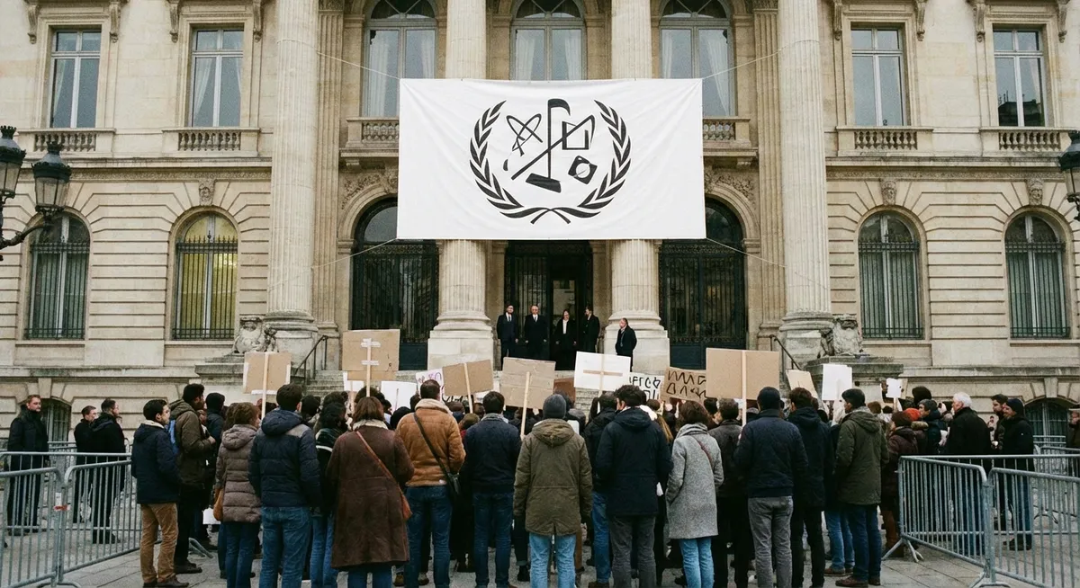 Slika je umetno generirana iz tem: umetnost, pravilnik o delovni uspešnosti, kultura, narodno gledališče, sindikati, protesti