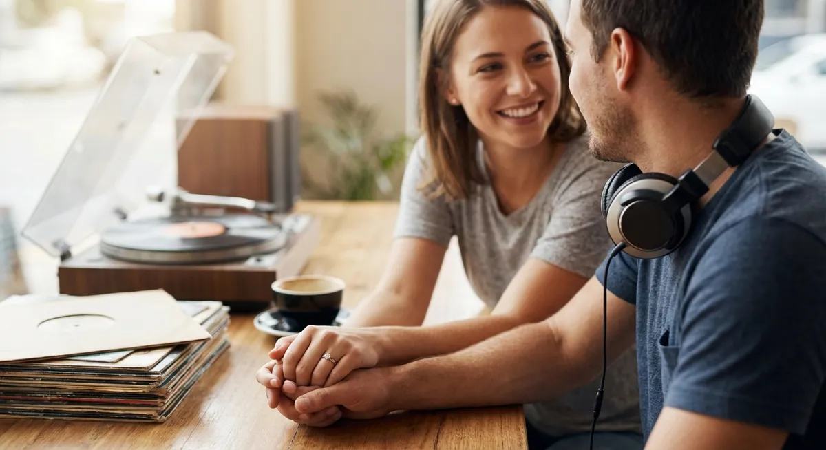 Slika je umetno generirana iz tem: slavne osebnosti, zaroka, glasba