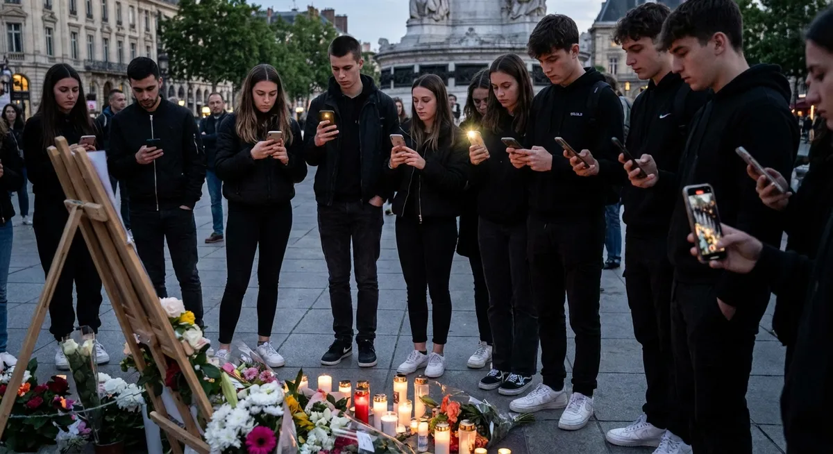 Slika je umetno generirana iz tem: univerze, jezikovni trendi, sleng, socialni mediji