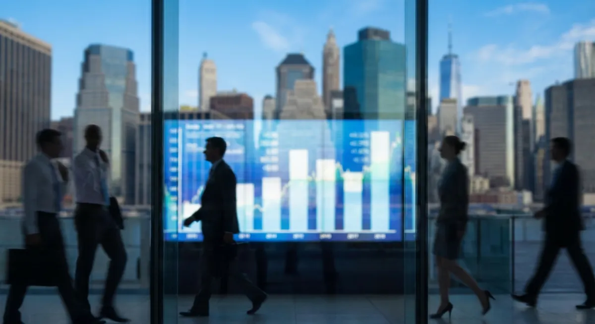 Slika je umetno generirana iz tem: prihodki podjetij, napovedi, finančna poročila, poslovni rezultati