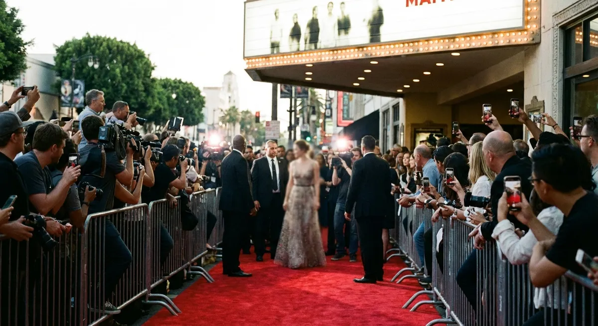 Slika je umetno generirana iz tem: zabava, filmi, hollywood