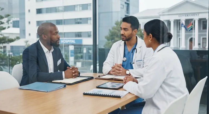 Slika je umetno generirana iz tem: mednarodni odnosi, zdravje, politika