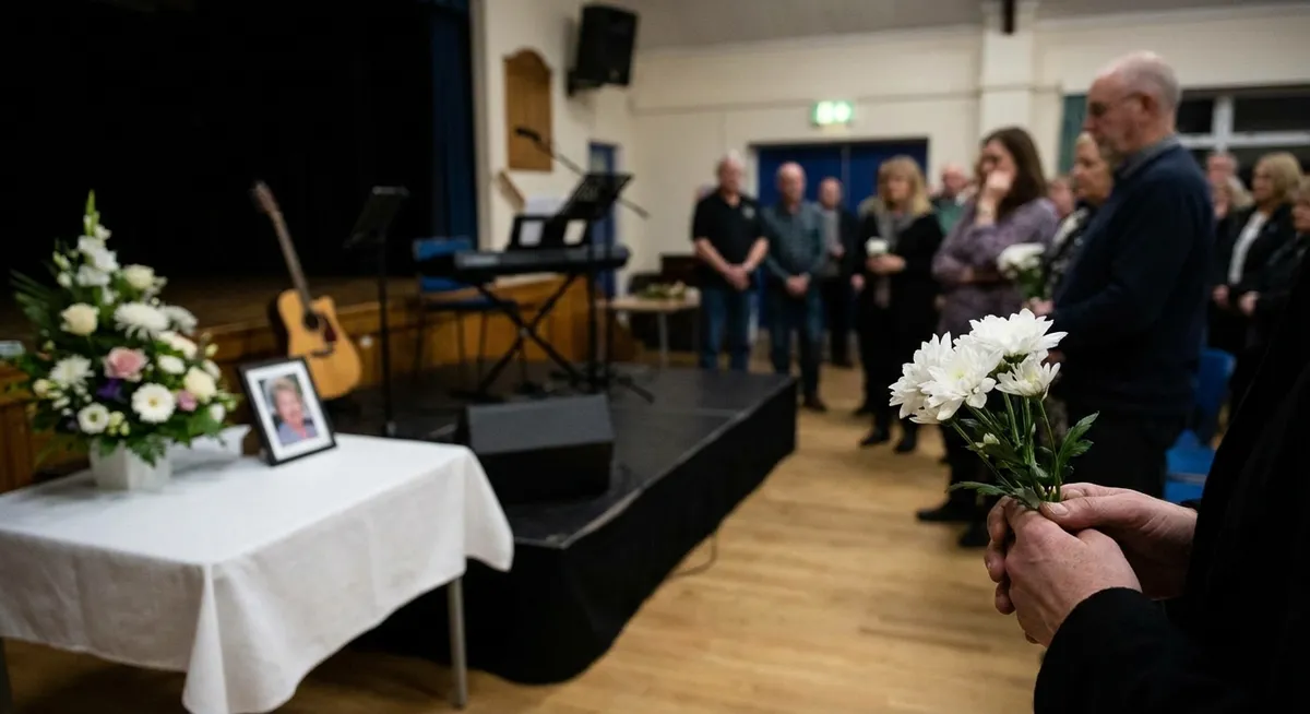 Slika je umetno generirana iz tem: glasba, spominske slovesnosti, pokloni