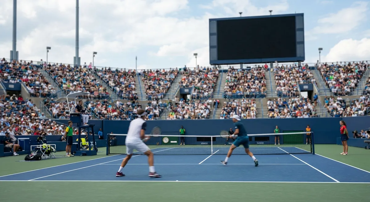 Slika je umetno generirana iz tem: polfinale, prvenstva, šport, tenis, op zda, us open
