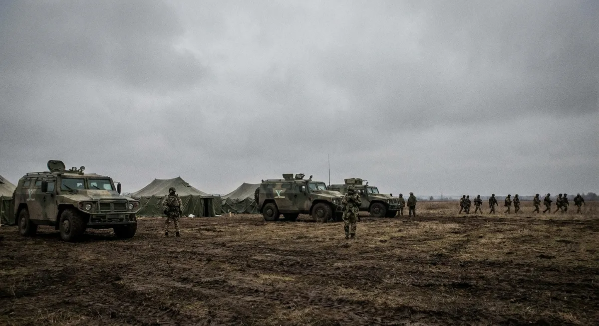 Slika je umetno generirana iz tem: mednarodni odnosi, vojaška oprema, obramba