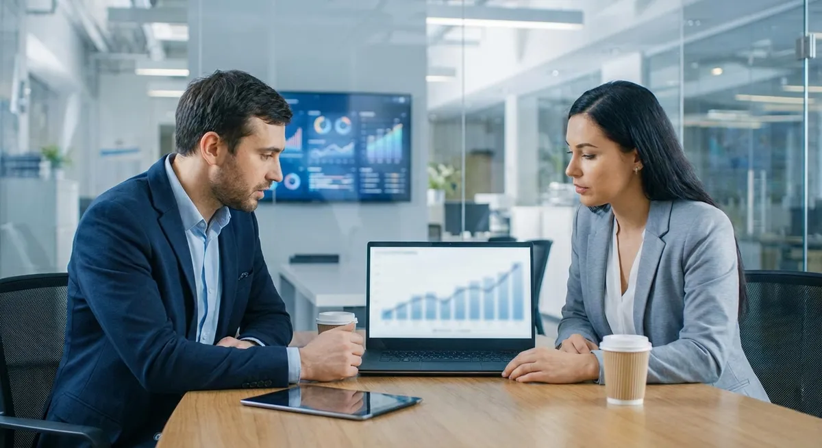 Slika je umetno generirana iz tem: tehnološke inovacije, mednarodna širitev, poslovni rezultati, rast prihodkov