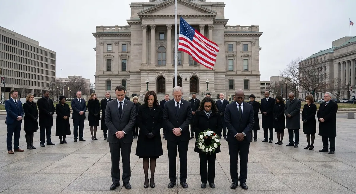 Slika je umetno generirana iz tem: politika, spominske slovesnosti