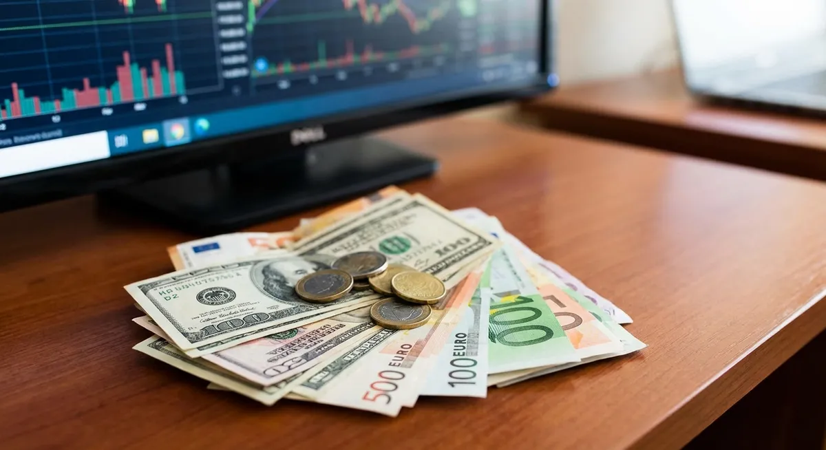 Slika je umetno generirana iz tem: zlato, devizni tečaji, gospodarstvo, tečaji, mednarodne finance, ameriški dolar, dolar, finance, valute