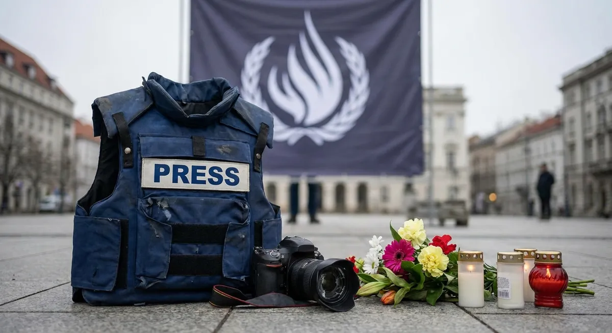 Slika je umetno generirana iz tem: novinarstvo, človekove pravice, rasizem, smrti