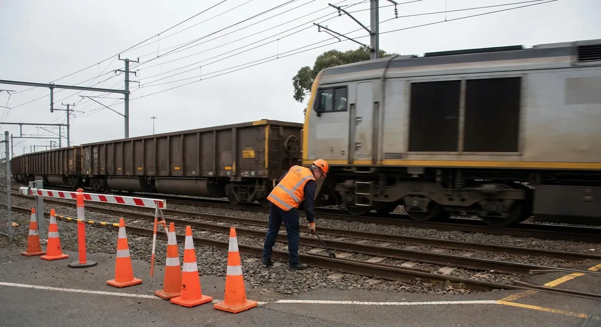 Slika je umetno generirana iz tem: sabotaže, varnost, železniške nesreče, železnice, iztirjenja vlakov, vandalizem