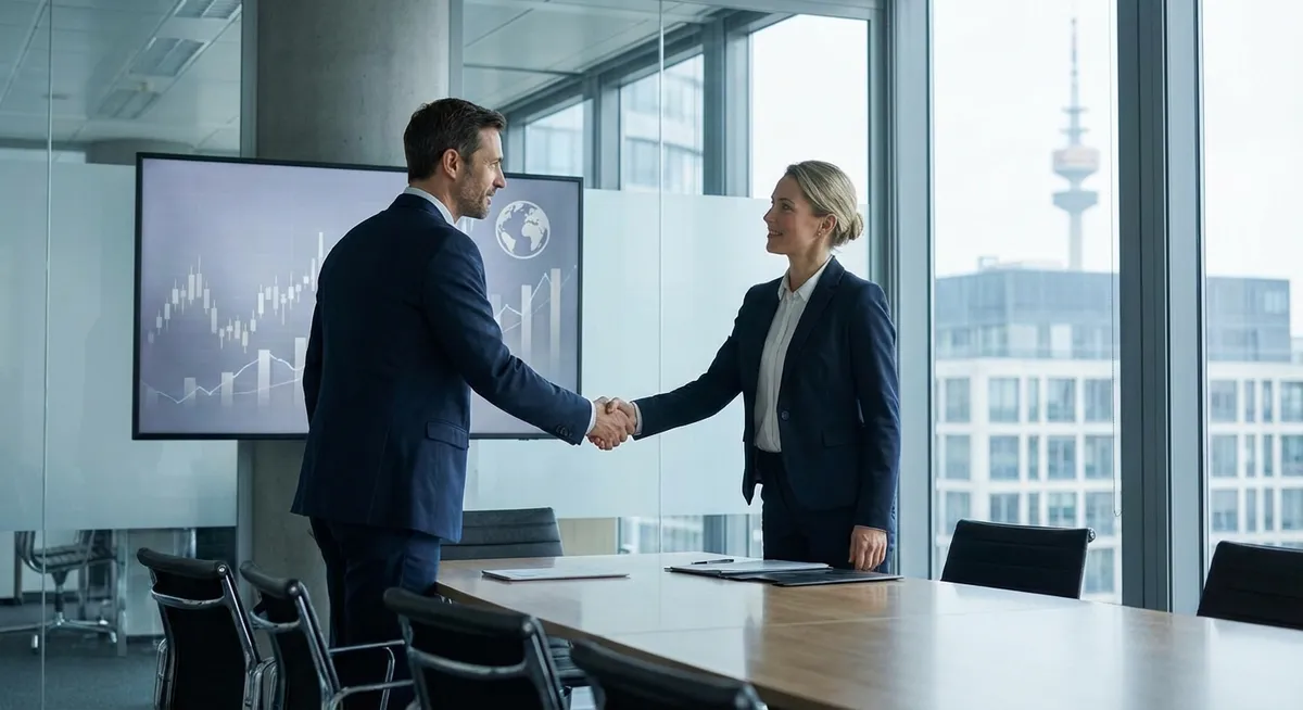 Slika je umetno generirana iz tem: športni prenosi, združitve in prevzemi, televizija