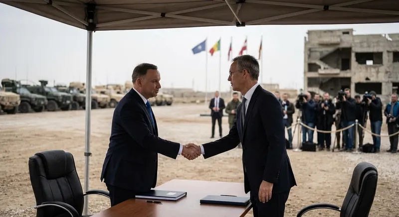 Slika je umetno generirana iz tem: mednarodni odnosi, konflikti, diplomacija, politika