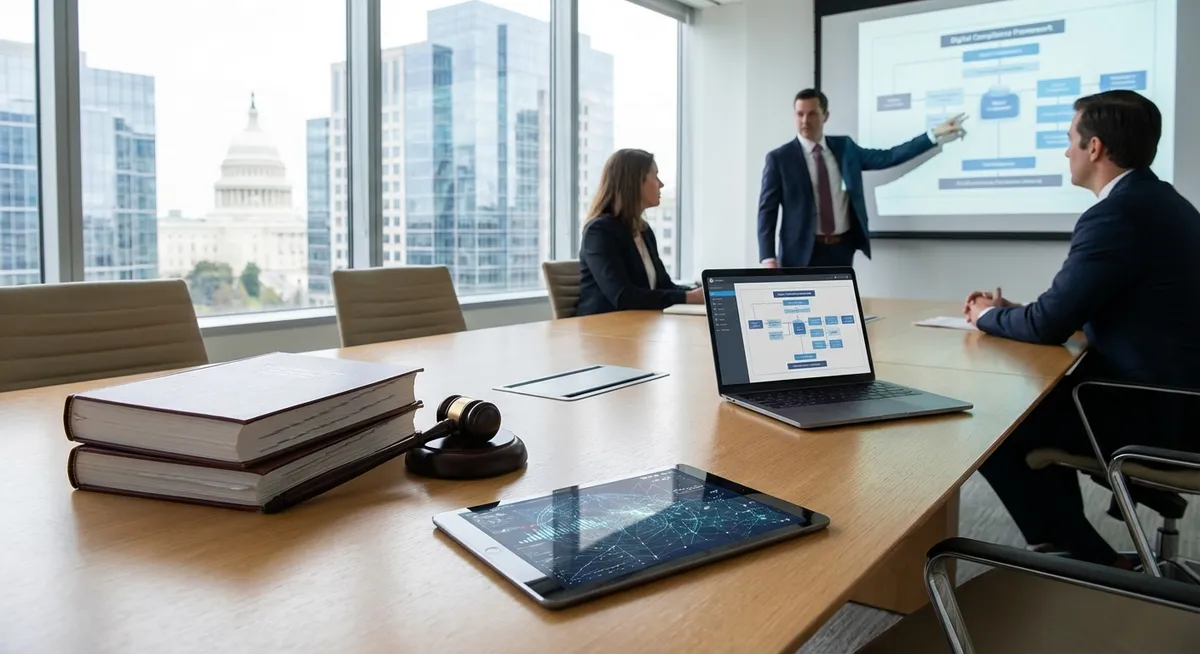 Slika je umetno generirana iz tem: zakonodaja, pravo, socialni mediji, evropska komisija, dezinformacije, denarne kazni, regulativa, tehnologija, internet, kazni, digitalna polnoletnost, regulacija tehnologije, transparentnost, varstvo potrošnikov, digitalna vsebina, regulacije, zaščita mladoletnikov, transparentnost podatkov, evropska unija, zasebnost, digitalizacija, kršitve pravil, tehnološka podjetja, spletna varnost, digitalne regulacije, digitalna zakonodaja, kršitve