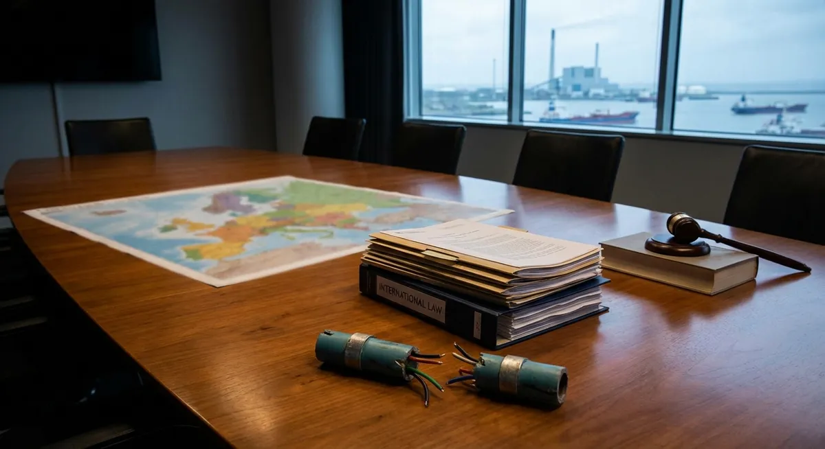 Slika je umetno generirana iz tem: podmorski kabli, hibridne grožnje, kritična infrastruktura, sabotaže