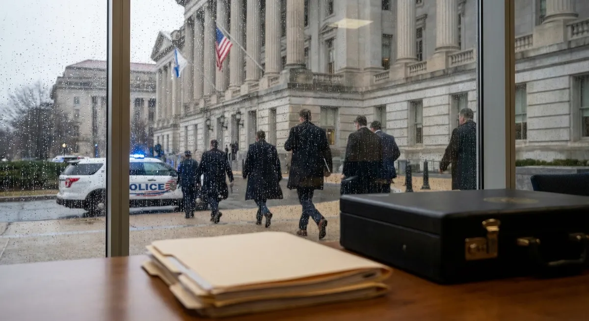 Slika je umetno generirana iz tem: preiskave, imenovanja, sodstvo, pravo, politika