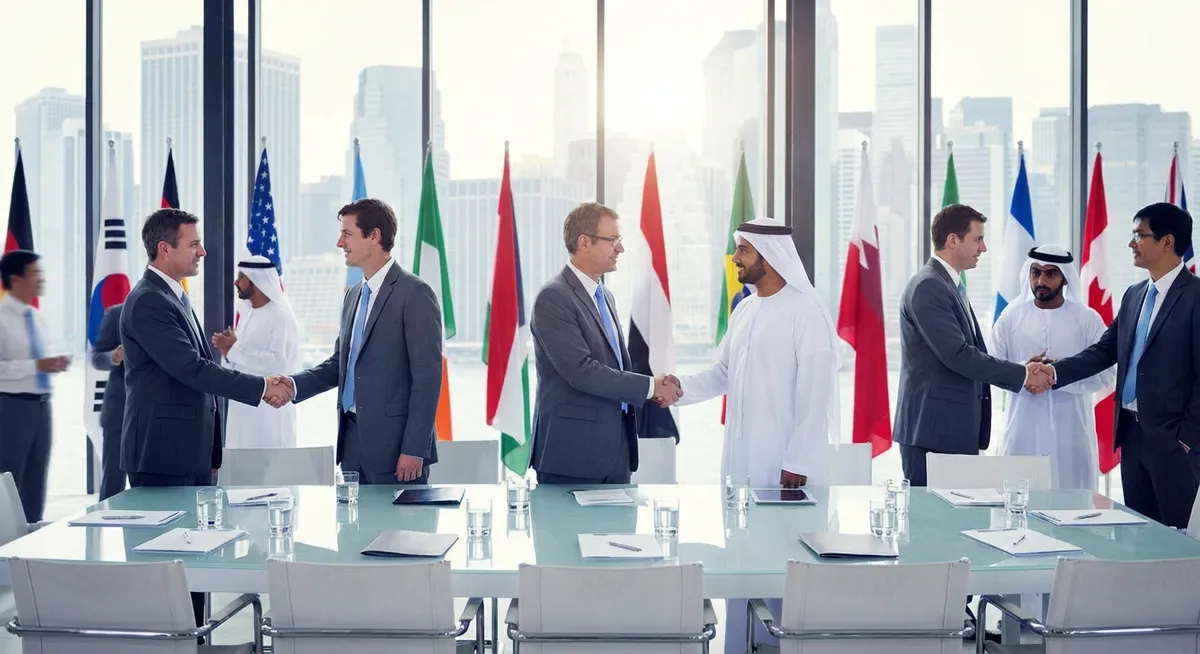 Slika je umetno generirana iz tem: bližnji vzhod, politika, mednarodni odnosi, vojne, jedrska energija, diplomacija