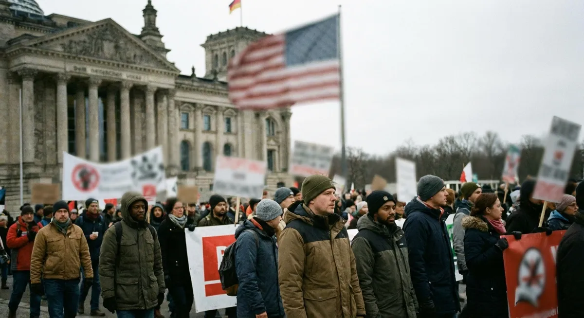 Slika je umetno generirana iz tem: politika, protesti, antisemitizem