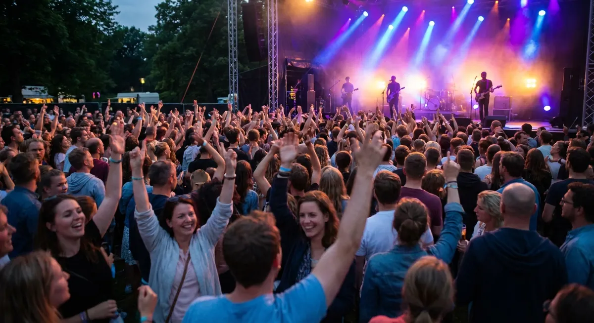 Slika je umetno generirana iz tem: glasba, silvestrovanje, zabava