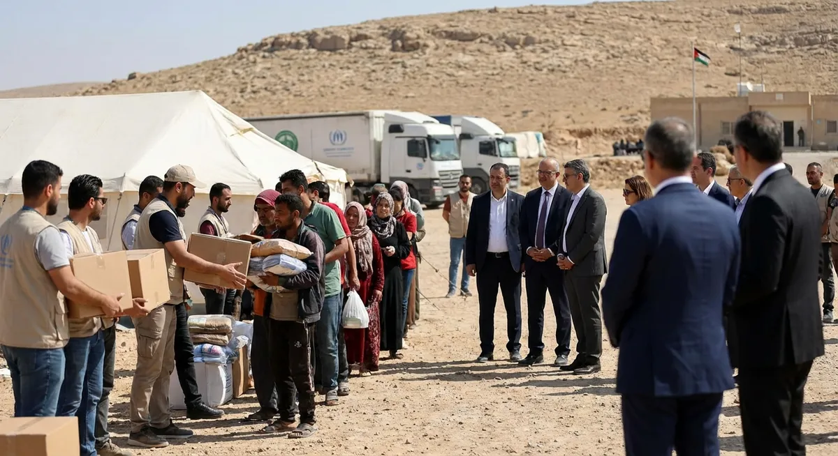 Slika je umetno generirana iz tem: izrael, humanitarna pomoč, gaza, palestina, politika, združene države amerike