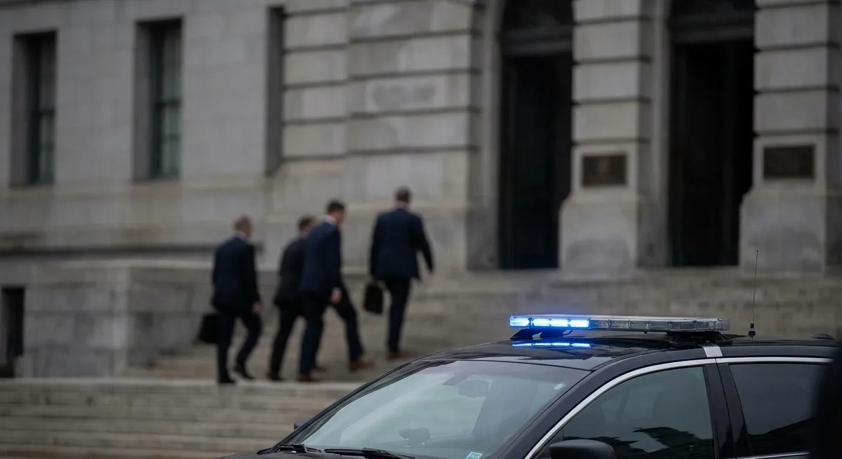 Slika je umetno generirana iz tem: kazenski postopki, pravo, požigi, korupcija, politika, judovsko pokopališče, kriminal, gospodarstvo