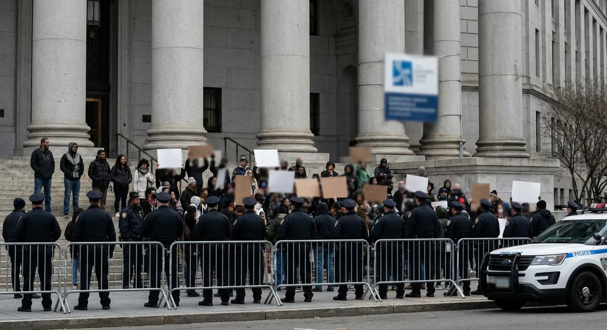 Slika je umetno generirana iz tem: policija, reforme, kazensko pravo, zakonodaja, pravosodje, kriminal, otroci, mladoletni prestopniki, protesti, varnost, pravo