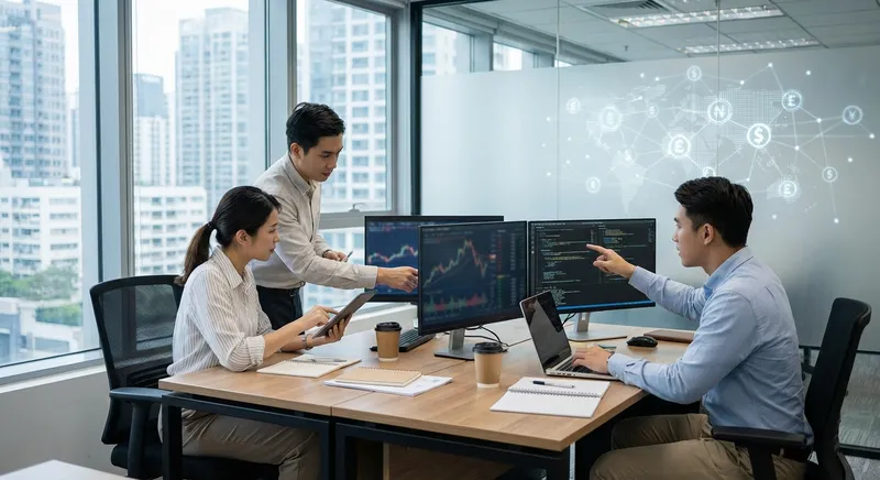 Slika je umetno generirana iz tem: posel, tehnologija, finance