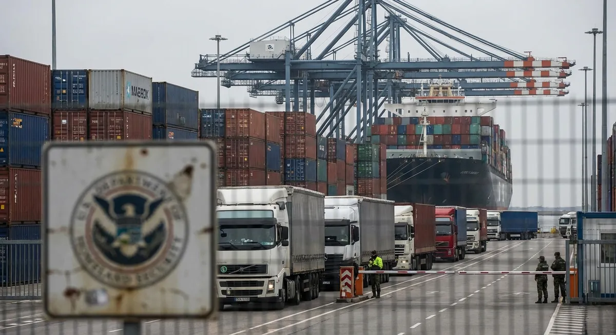 Slika je umetno generirana iz tem: finance, trgovina, sankcije