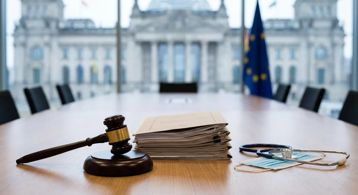 Slika je umetno generirana iz tem: zasebnost, zdravje, politika, pravo