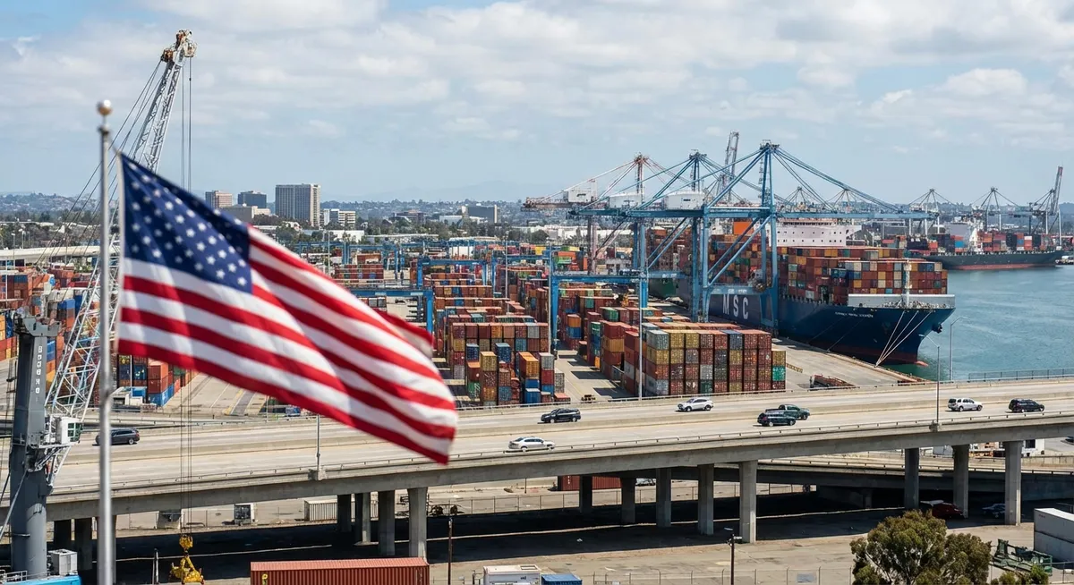 Slika je umetno generirana iz tem: združene države amerike, mednarodni odnosi, politika, gospodarstvo, kitajska, trgovinski spori, tehnologija, diplomacija, vojaške nesreče, trgovinski dogovori, trgovina