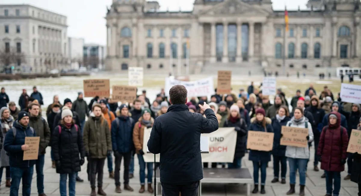 Slika je umetno generirana iz tem: protesti, kmetijstvo, kritike, politika