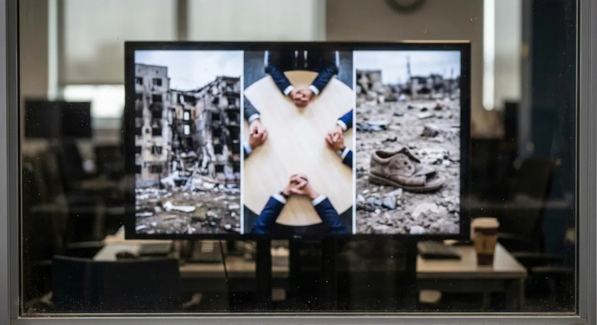 Slika je umetno generirana iz tem: hamas, pogajanja, gaza, premirje, iskanje trupel, kriminalne združbe, mednarodni odnosi, palestinsko-izraelski konflikt, talci, politično nasilje, oboroženi spopadi