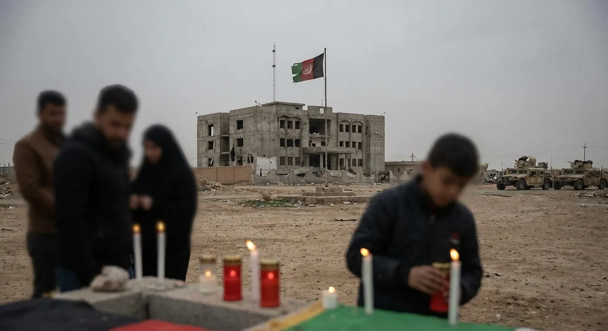 Slika je umetno generirana iz tem: notranja politika, eksplozije, oboroženi spopadi, žrtve