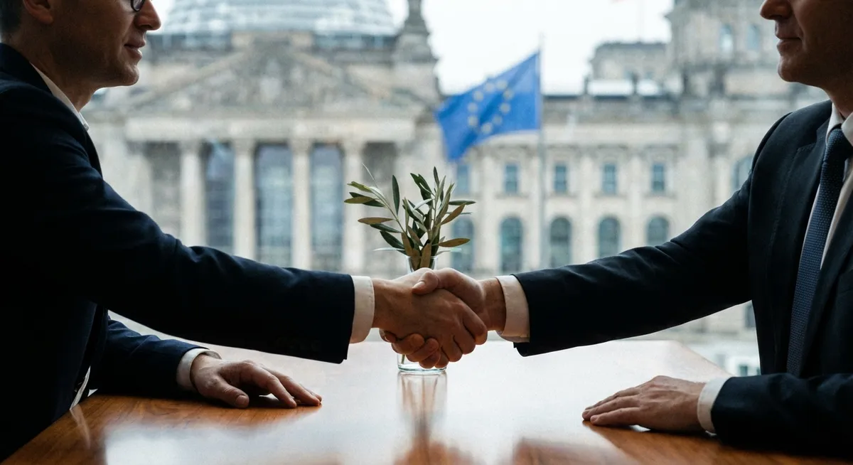 Slika je umetno generirana iz tem: mir, mednarodni odnosi, politika