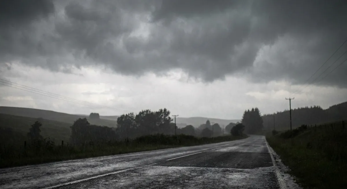 Slika je umetno generirana iz tem: vreme, sneg, neurja, padavine