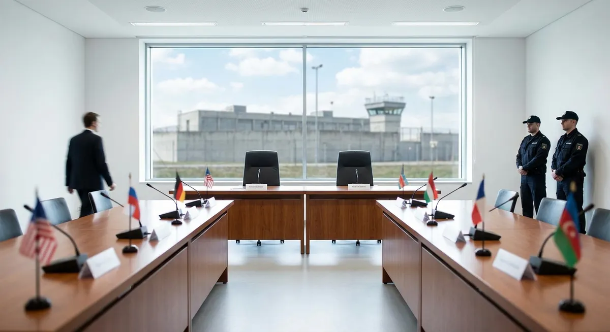 Slika je umetno generirana iz tem: mednarodni odnosi, diplomacija, terorizem