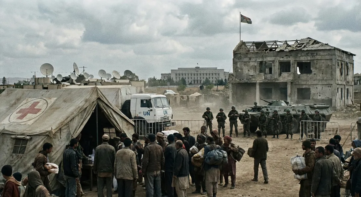 Slika je umetno generirana iz tem: politika, krize, populizem